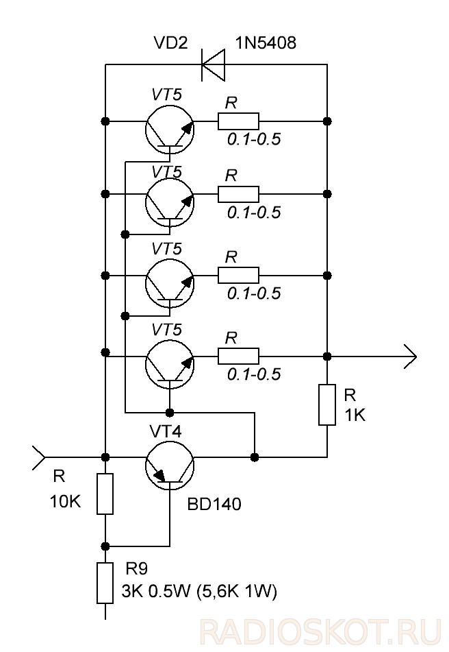 Блок питания на двух транзисторах схема